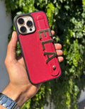 Kişiselleştirilebilir kılıf kırmızı & 2 adet charm