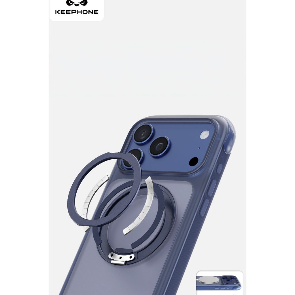 Keephone Monica Airbag Pro Stantlı Magsafe Kapak - Koyu Mavi