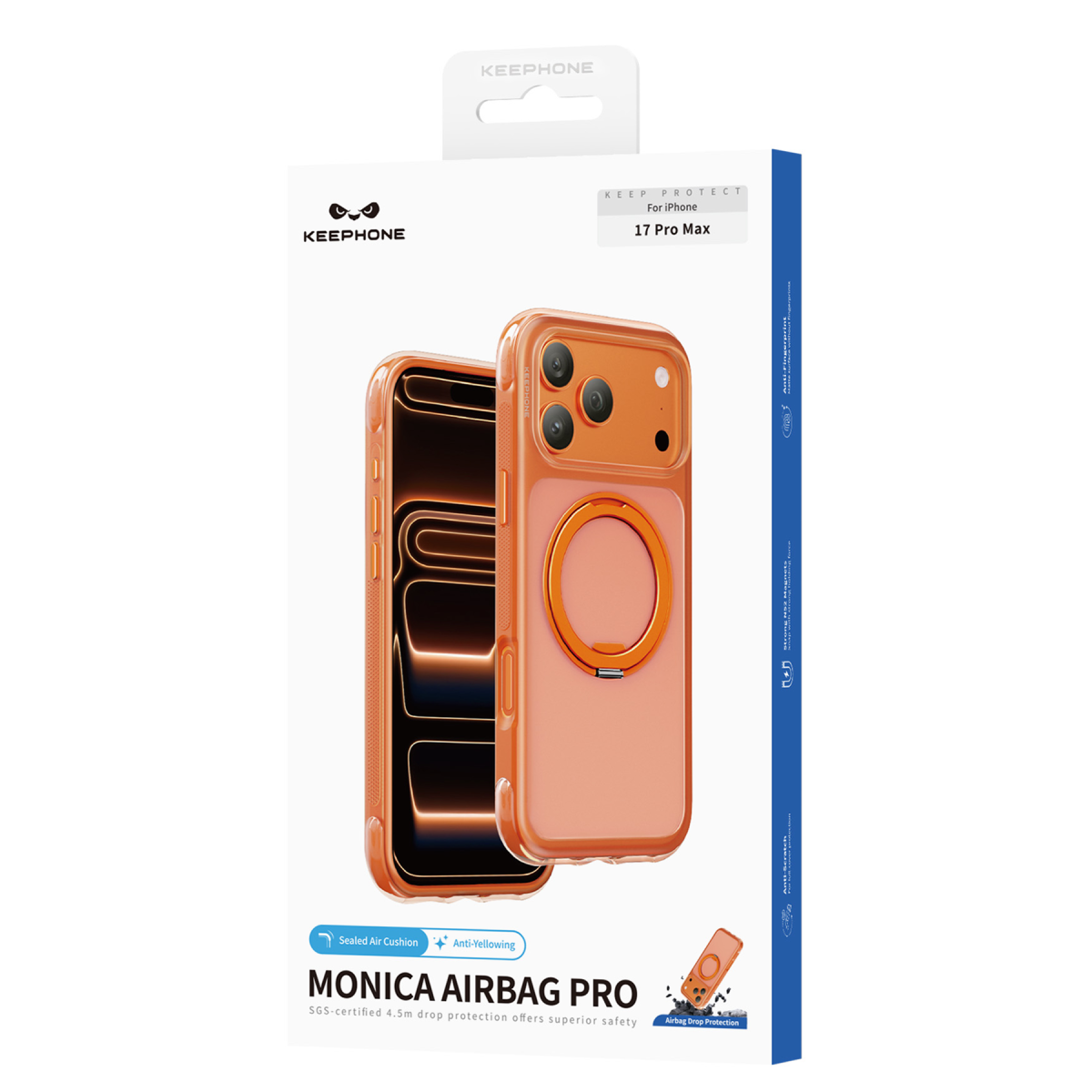 Keephone Monica Airbag Pro Stantlı Magsafe Kapak - Turuncu